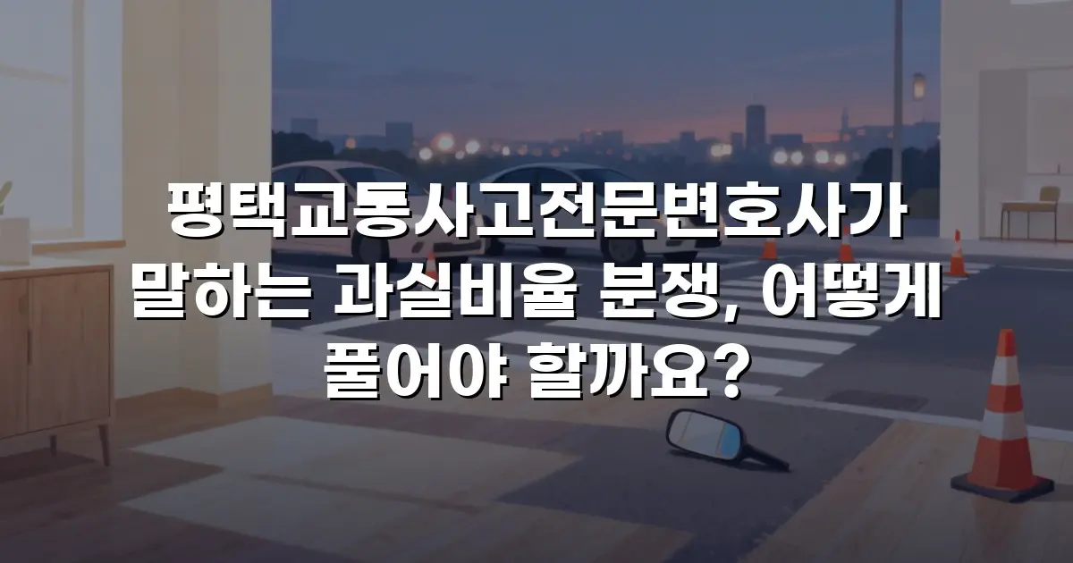 평택교통사고전문변호사가 말하는 과실비율 분쟁, 어떻게 풀어야 할까요?
