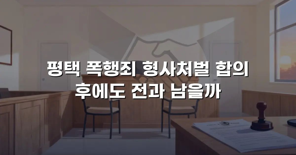 평택 폭행죄 형사처벌 합의 후에도 전과 남을까
