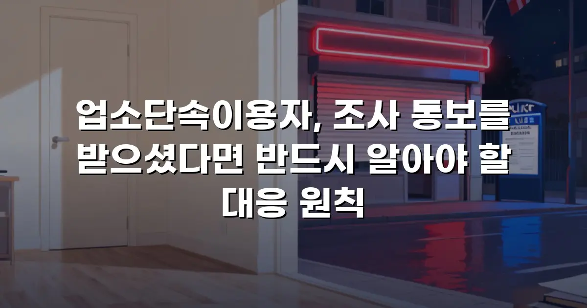 업소단속이용자, 조사 통보를 받으셨다면 반드시 알아야 할 대응 원칙