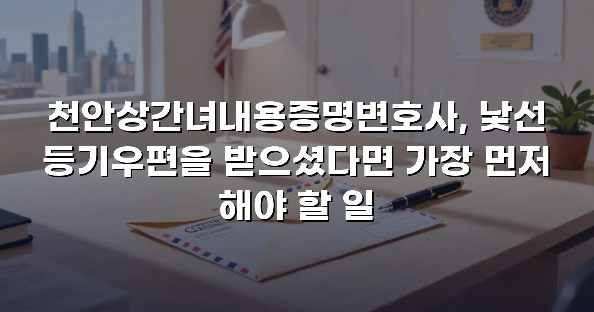 천안상간녀내용증명변호사, 낯선 등기우편을 받으셨다면 가장 먼저 해야 할 일