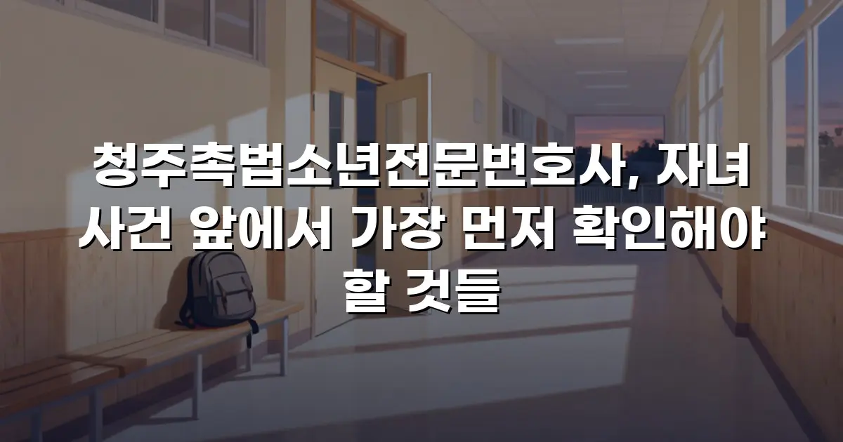 청주촉법소년전문변호사, 자녀 사건 앞에서 가장 먼저 확인해야 할 것들