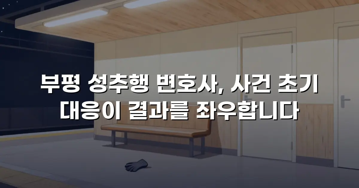 부평 성추행 변호사, 사건 초기 대응이 결과를 좌우합니다
