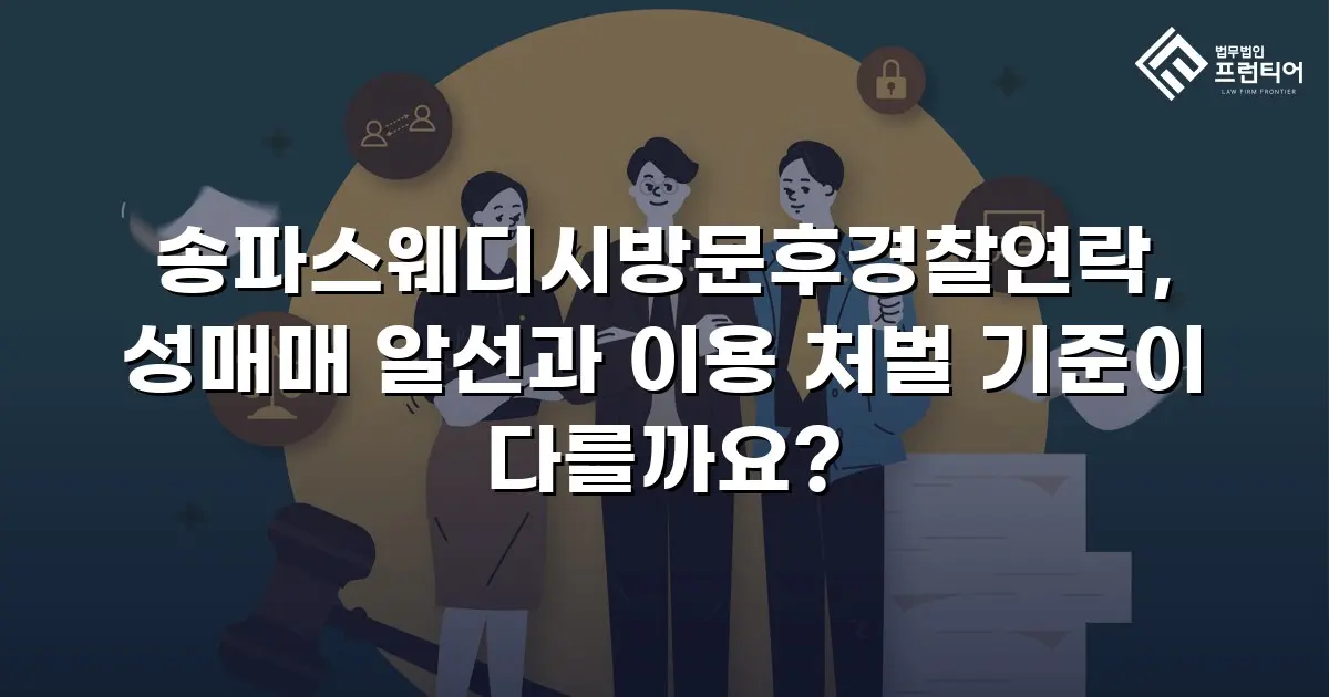 송파스웨디시방문후경찰연락, 성매매 알선과 이용 처벌 기준이 다를까요?