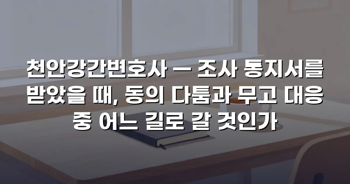 천안강간변호사 — 조사 통지서를 받았을 때, 동의 다툼과 무고 대응 중 어느 길로 갈 것인가