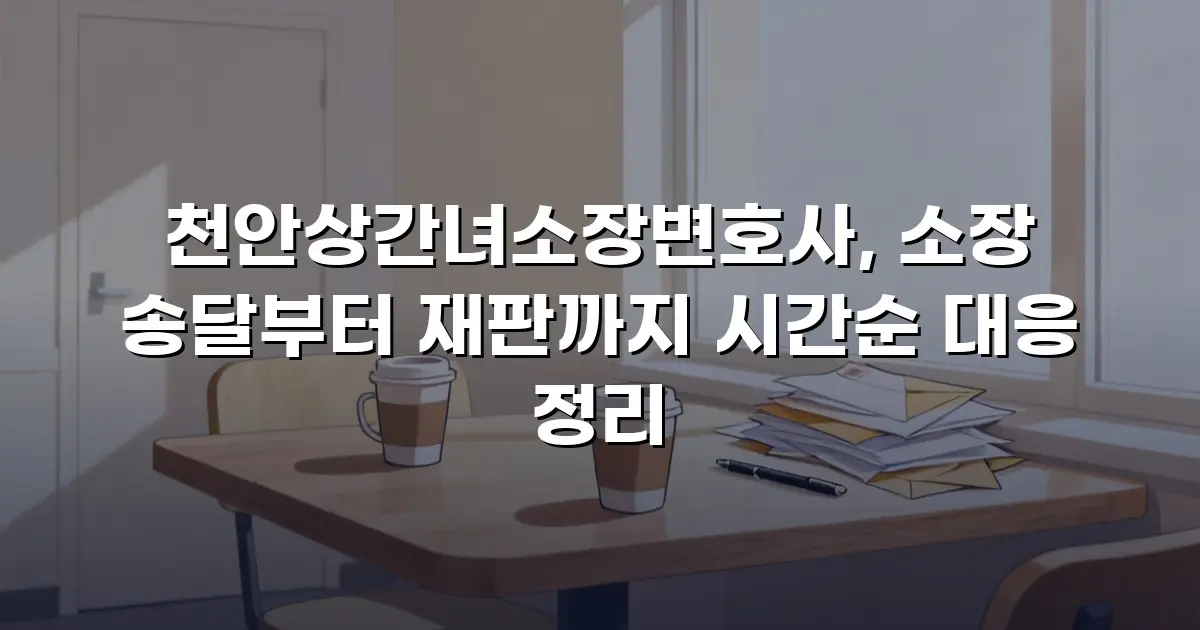 천안상간녀소장변호사, 소장 송달부터 재판까지 시간순 대응 정리