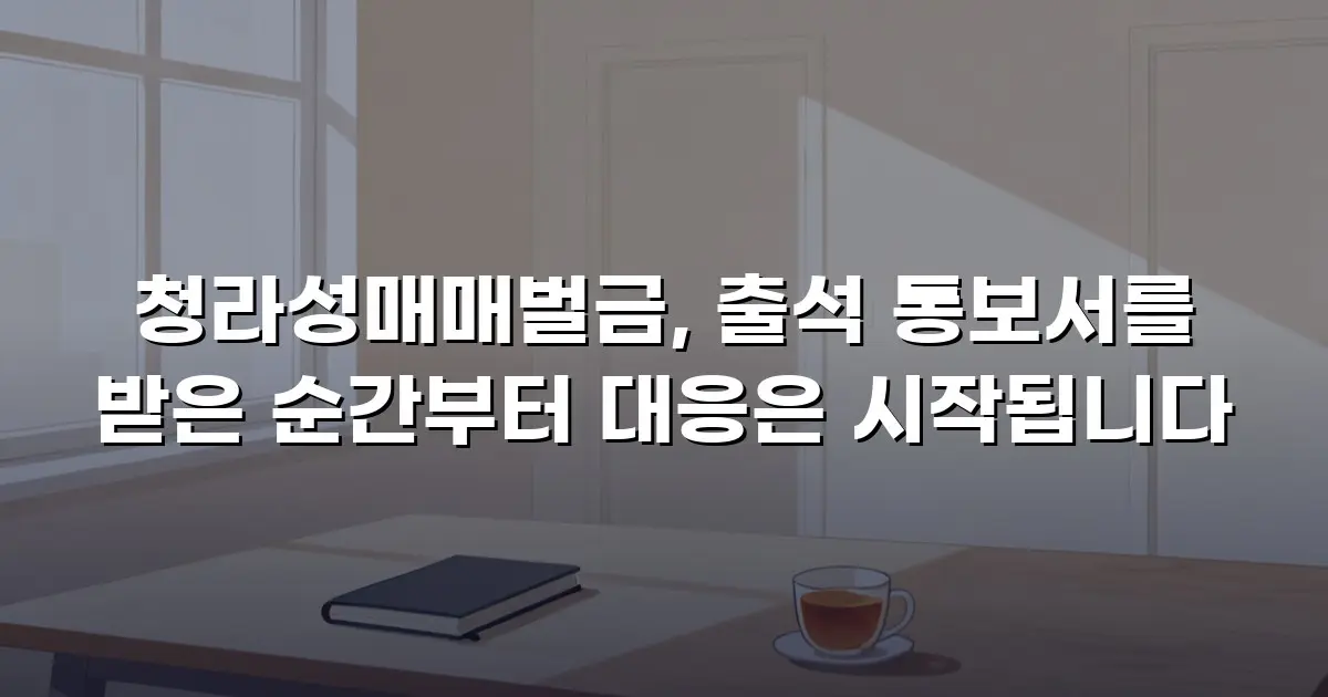 청라성매매벌금, 출석 통보서를 받은 순간부터 대응은 시작됩니다