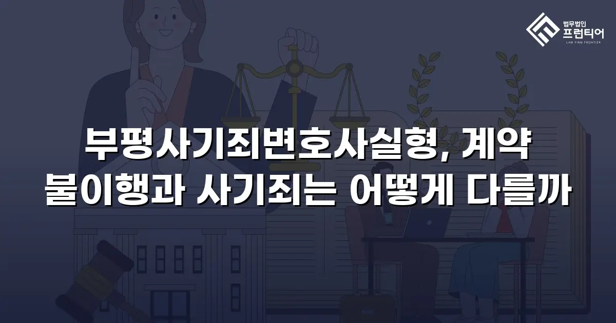 부평사기죄변호사실형, 계약 불이행과 사기죄는 어떻게 다를까