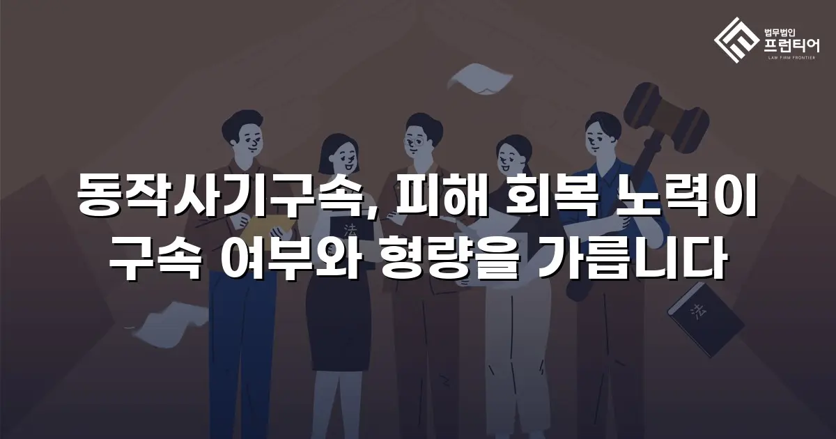 동작사기구속, 피해 회복 노력이 구속 여부와 형량을 가릅니다