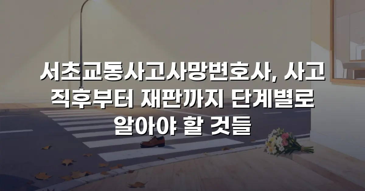 서초교통사고사망변호사, 사고 직후부터 재판까지 단계별로 알아야 할 것들
