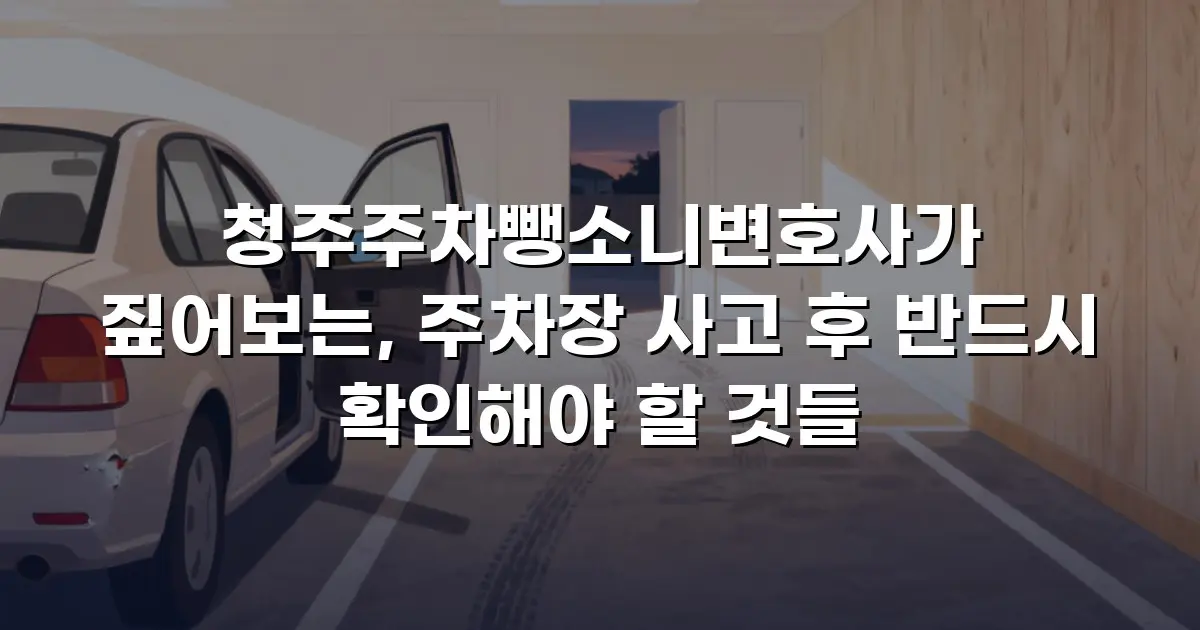 청주주차뺑소니변호사가 짚어보는, 주차장 사고 후 반드시 확인해야 할 것들