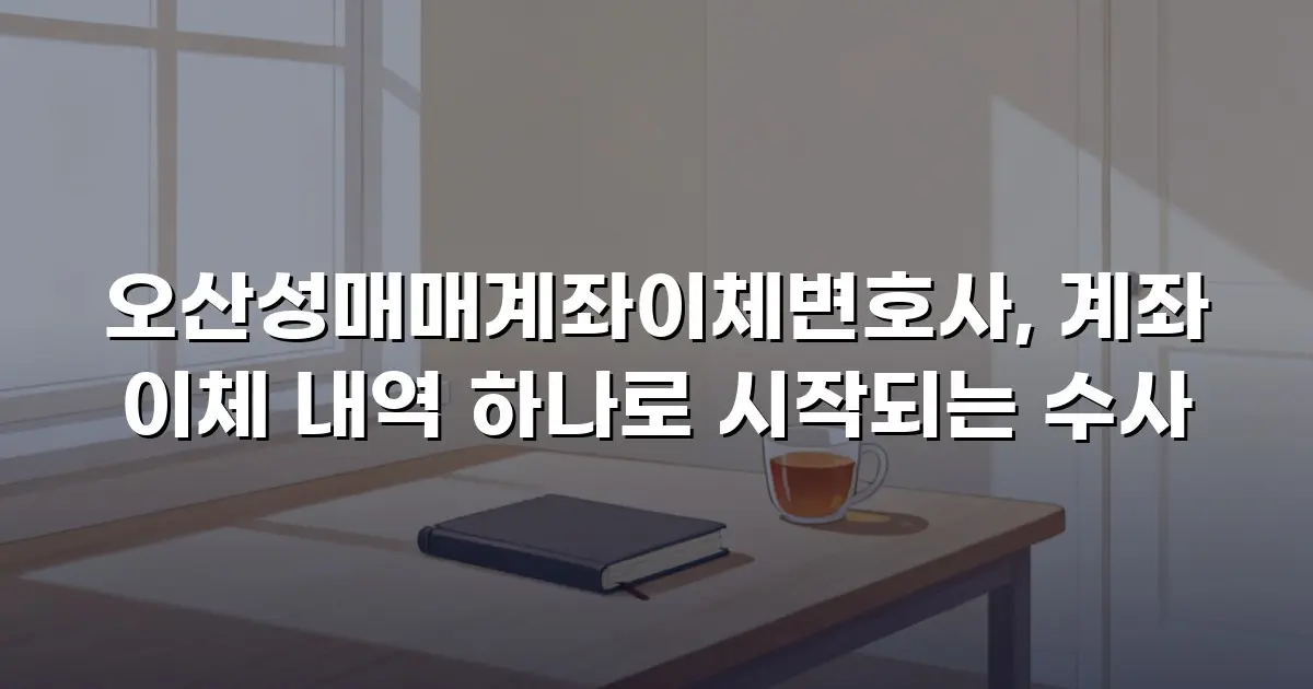 오산성매매계좌이체변호사, 계좌 이체 내역 하나로 시작되는 수사