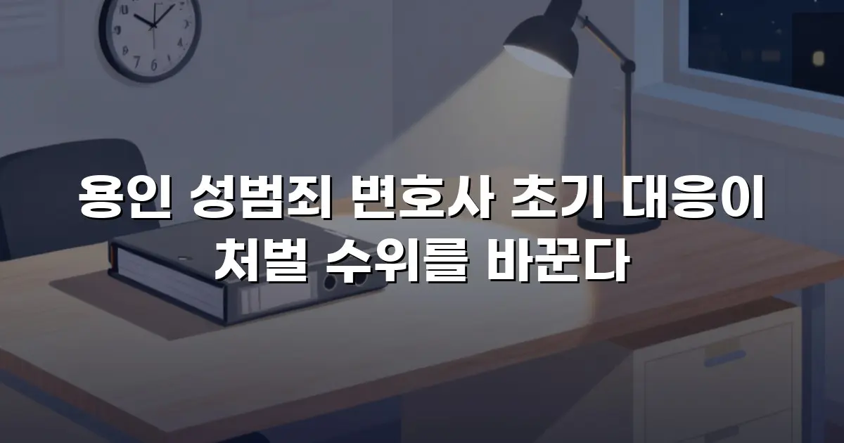 용인 성범죄 변호사 초기 대응이 처벌 수위를 바꾼다
