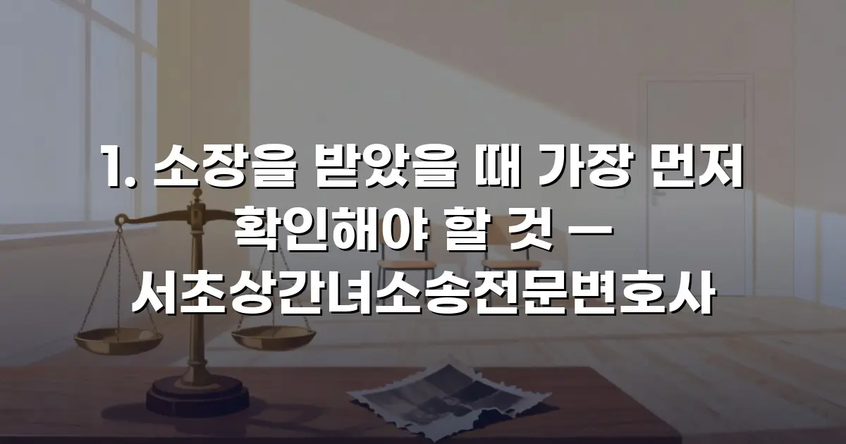 소장을 받았을 때 가장 먼저 확인해야 할 것 — 서초상간녀소송전문변호사