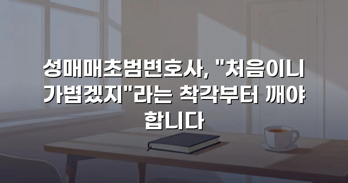 성매매초범변호사, "처음이니 가볍겠지"라는 착각부터 깨야 합니다