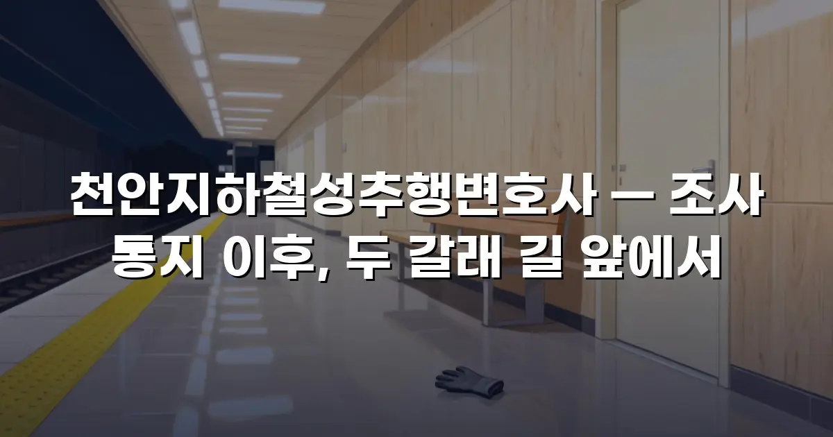 천안지하철성추행변호사 — 조사 통지 이후, 두 갈래 길 앞에서