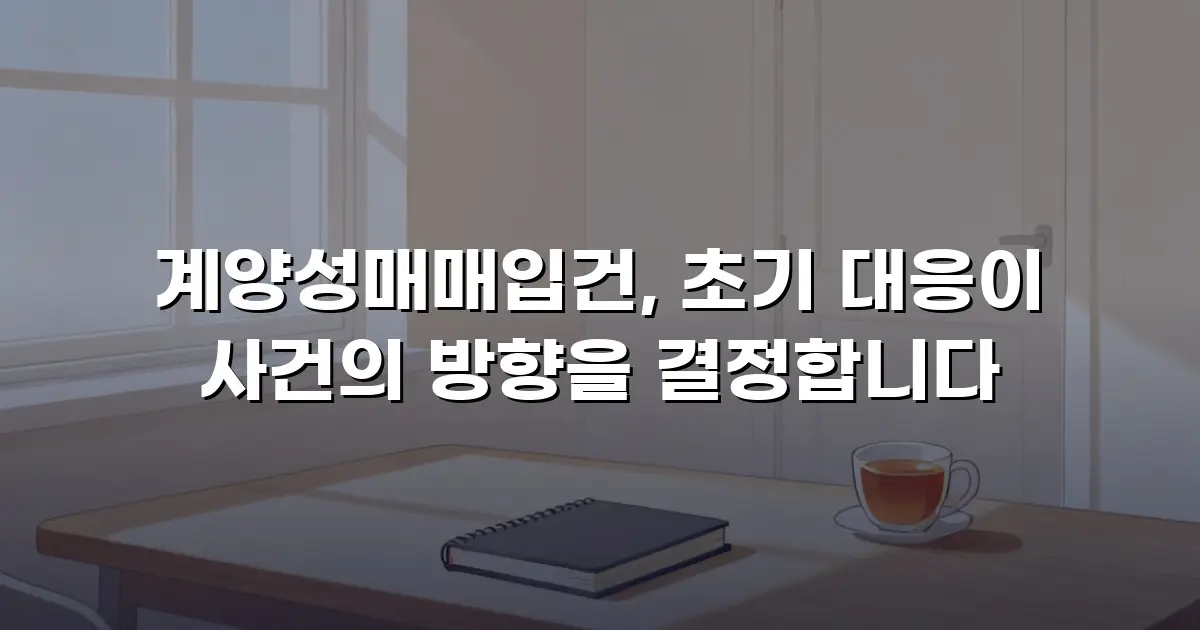 계양성매매입건, 초기 대응이 사건의 방향을 결정합니다