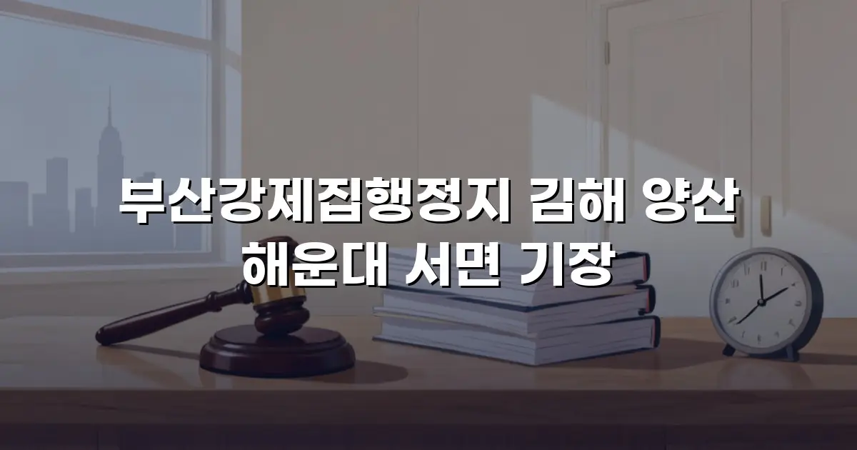 부산강제집행정지 김해 양산 해운대 서면 기장