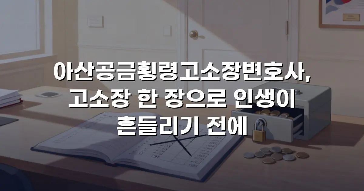 아산공금횡령고소장변호사, 고소장 한 장으로 인생이 흔들리기 전에