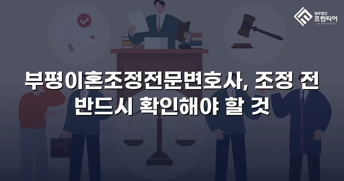 부평이혼조정전문변호사, 조정 전 반드시 확인해야 할 것