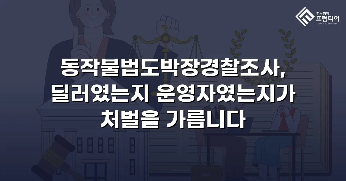 동작불법도박장경찰조사, 딜러였는지 운영자였는지가 처벌을 가릅니다
