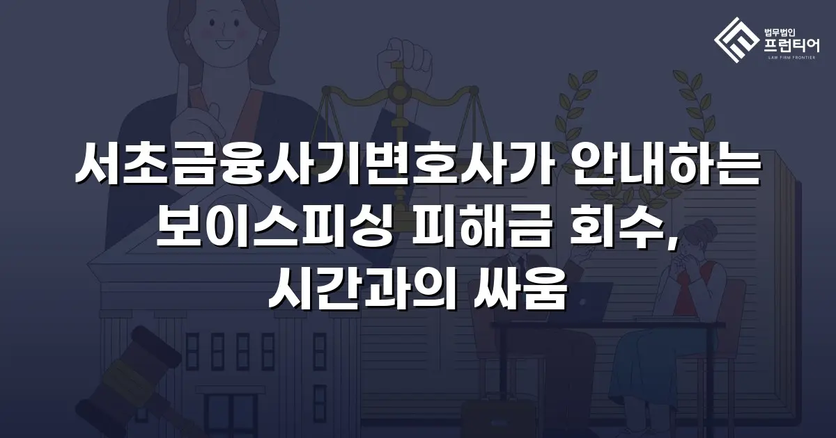 서초금융사기변호사가 안내하는 보이스피싱 피해금 회수, 시간과의 싸움