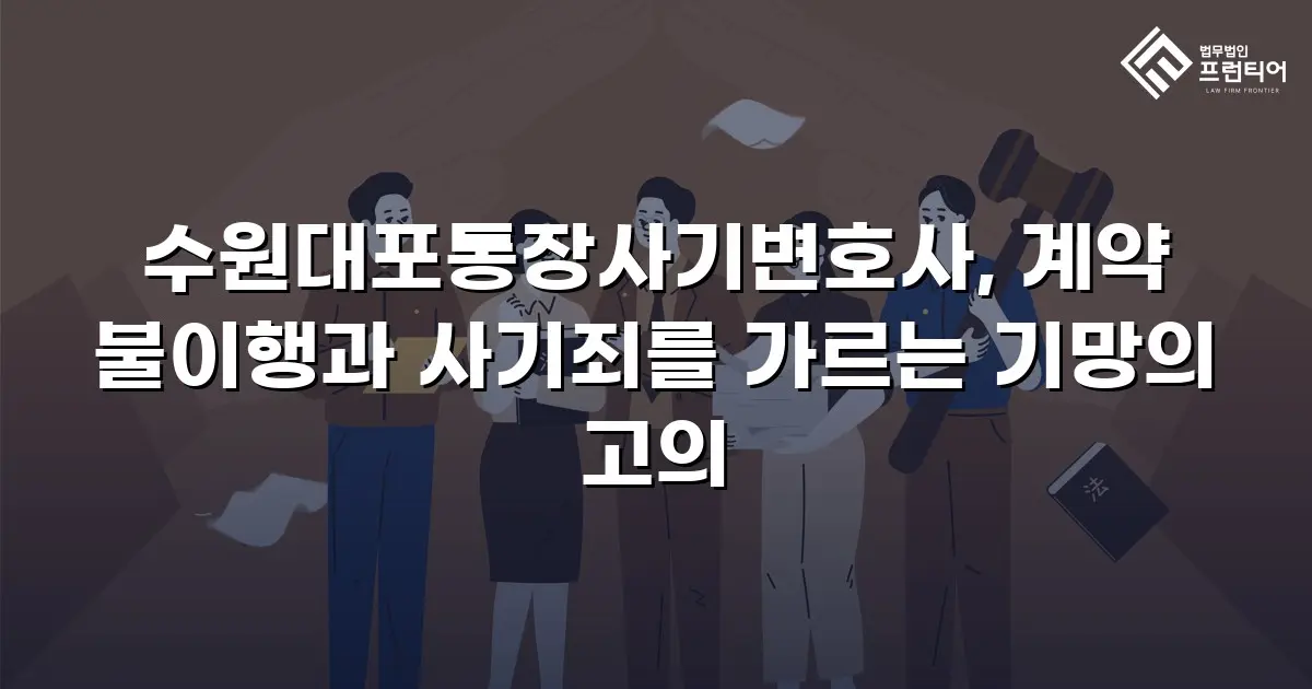 수원대포통장사기변호사, 계약 불이행과 사기죄를 가르는 기망의 고의