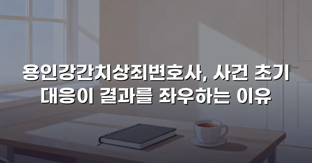용인강간치상죄변호사, 사건 초기 대응이 결과를 좌우하는 이유