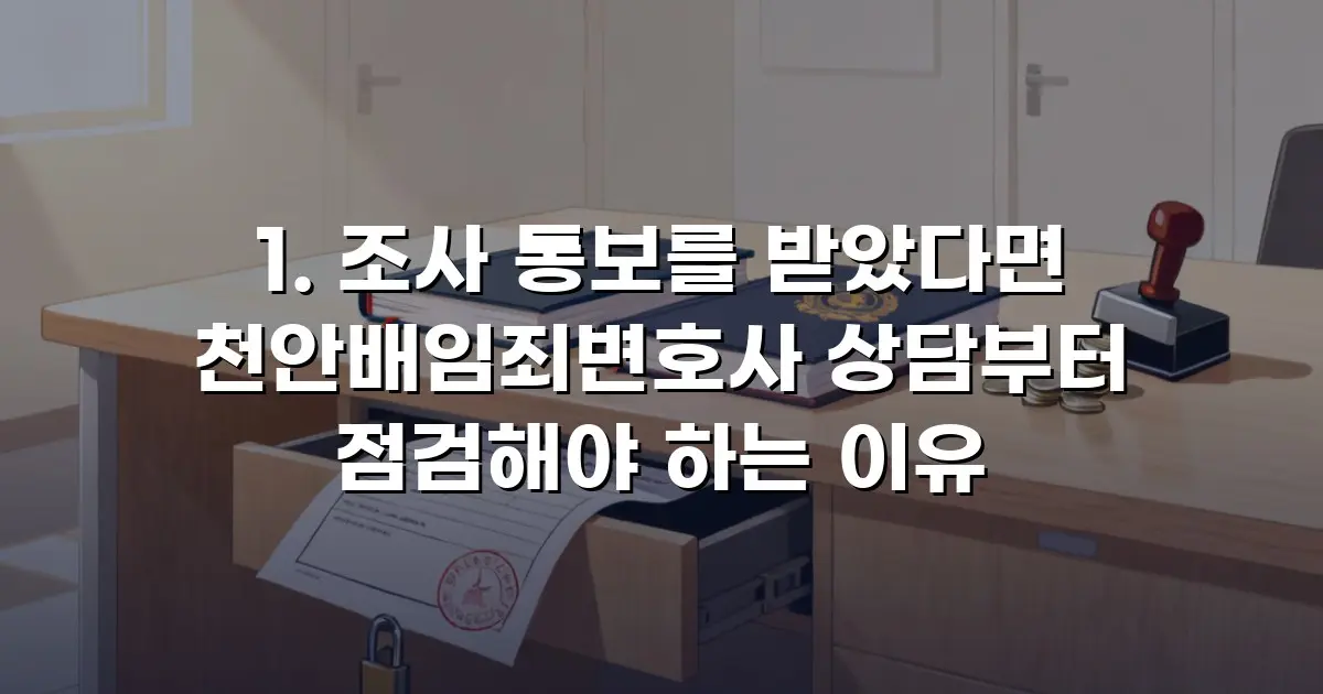 조사 통보를 받았다면 천안배임죄변호사 상담부터 점검해야 하는 이유