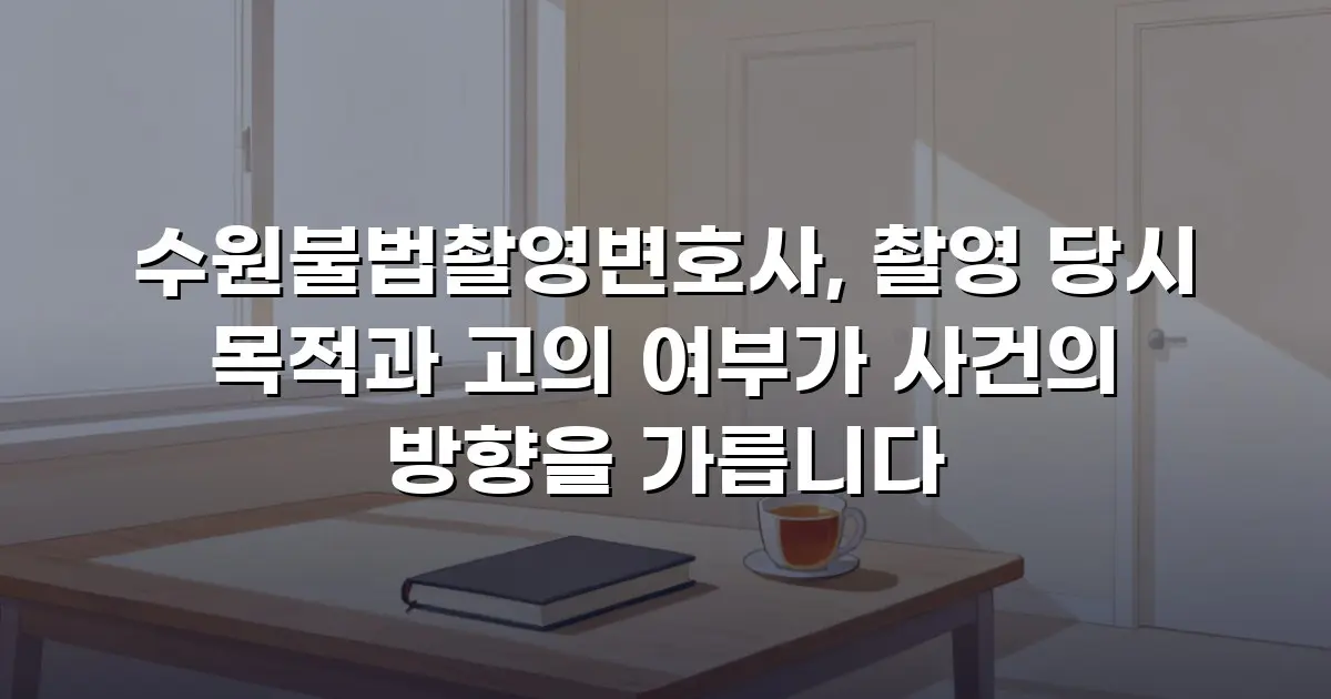 수원불법촬영변호사, 촬영 당시 목적과 고의 여부가 사건의 방향을 가릅니다