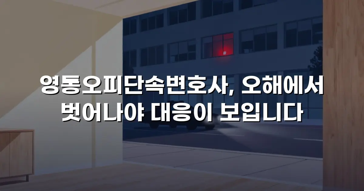 영통오피단속변호사, 오해에서 벗어나야 대응이 보입니다