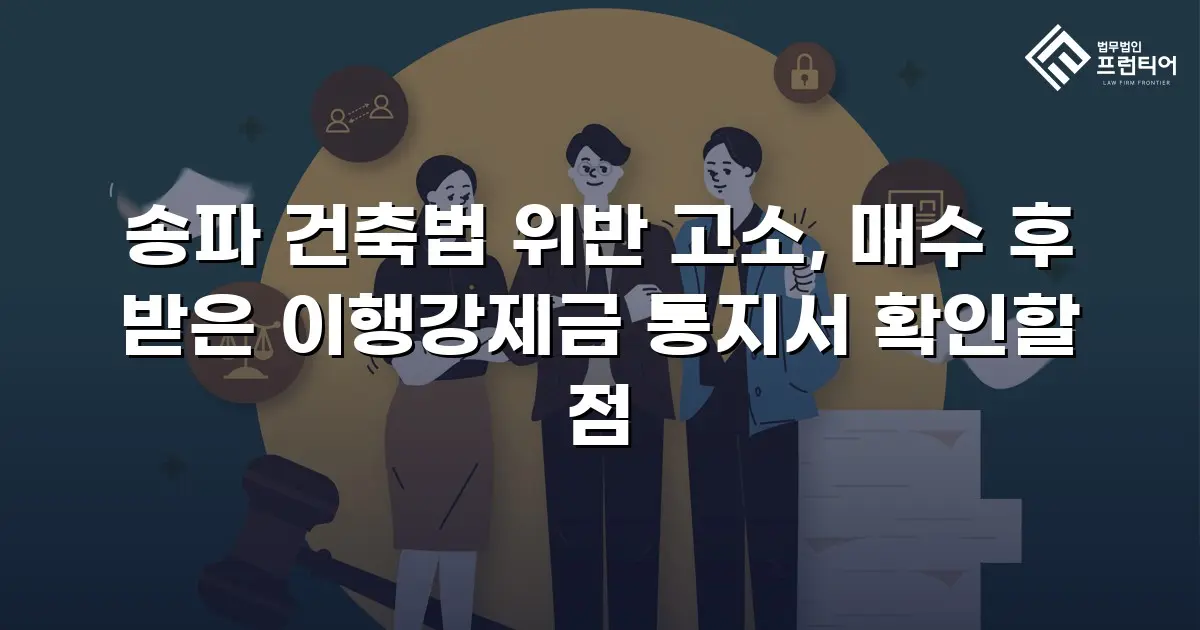 송파 건축법 위반 고소, 매수 후 받은 이행강제금 통지서 확인할 점