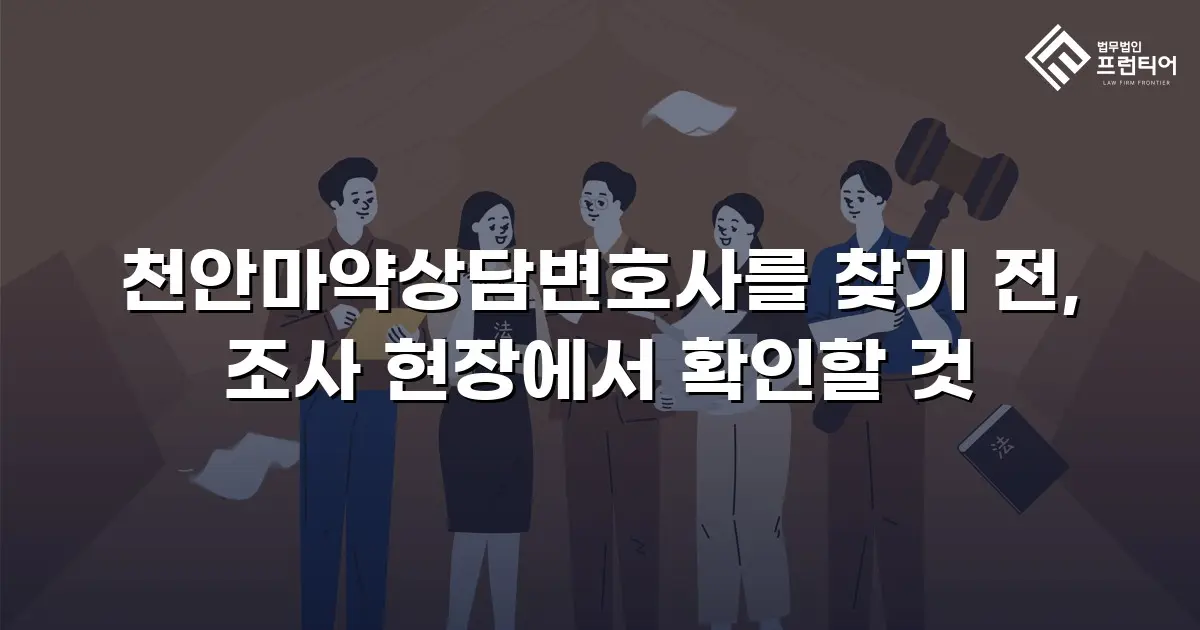 천안마약상담변호사를 찾기 전, 조사 현장에서 확인할 것
