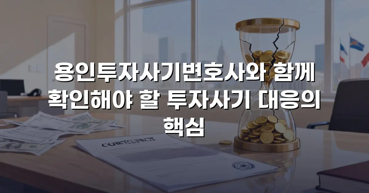 용인투자사기변호사와 함께 확인해야 할 투자사기 대응의 핵심