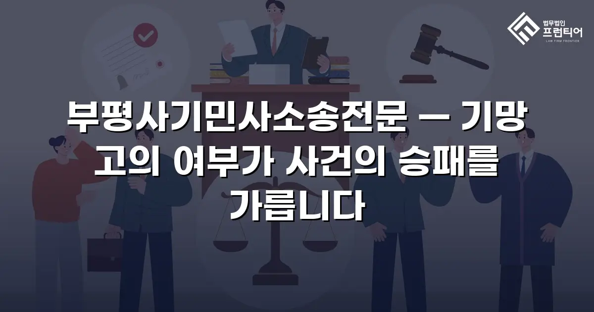 부평사기민사소송전문 — 기망 고의 여부가 사건의 승패를 가릅니다