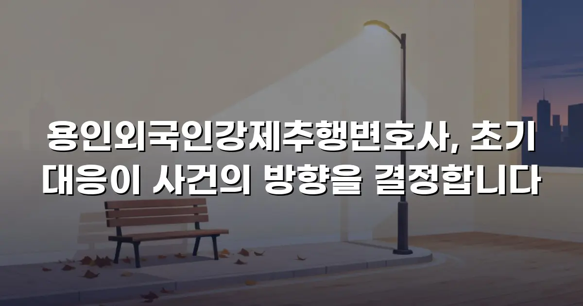용인외국인강제추행변호사, 초기 대응이 사건의 방향을 결정합니다