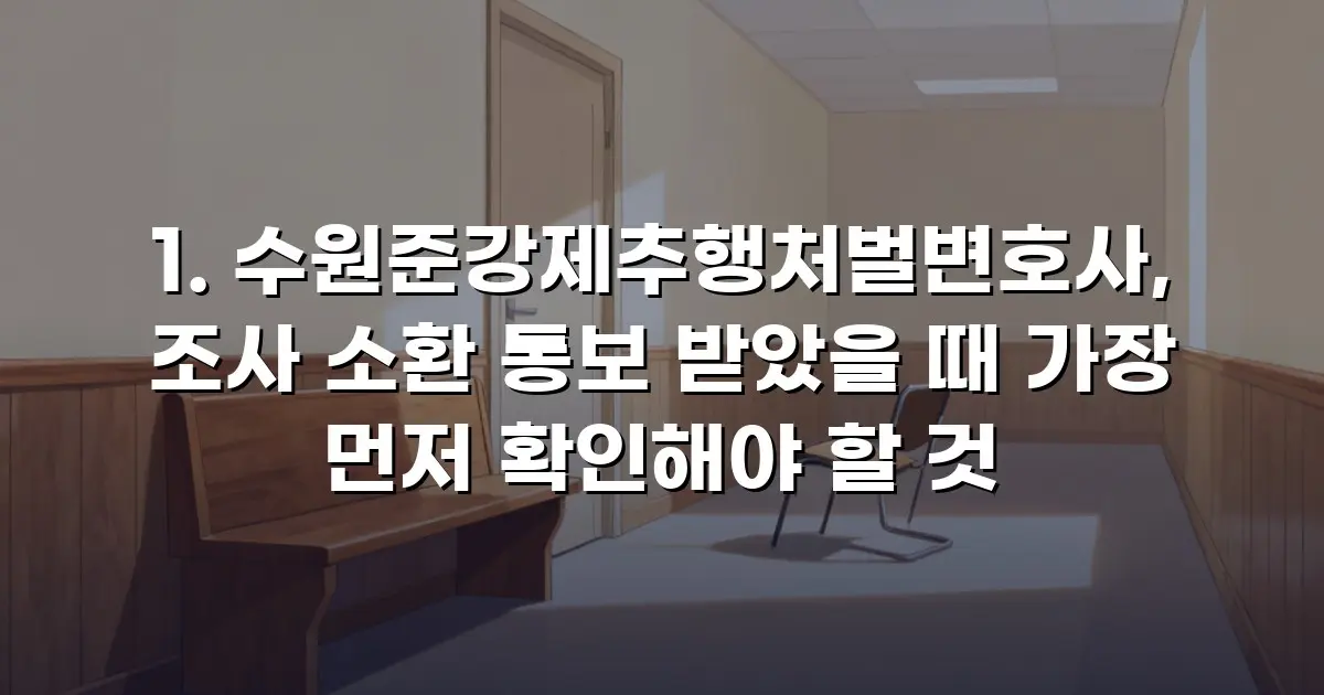 1. 수원준강제추행처벌변호사, 조사 소환 통보 받았을 때 가장 먼저 확인해야 할 것