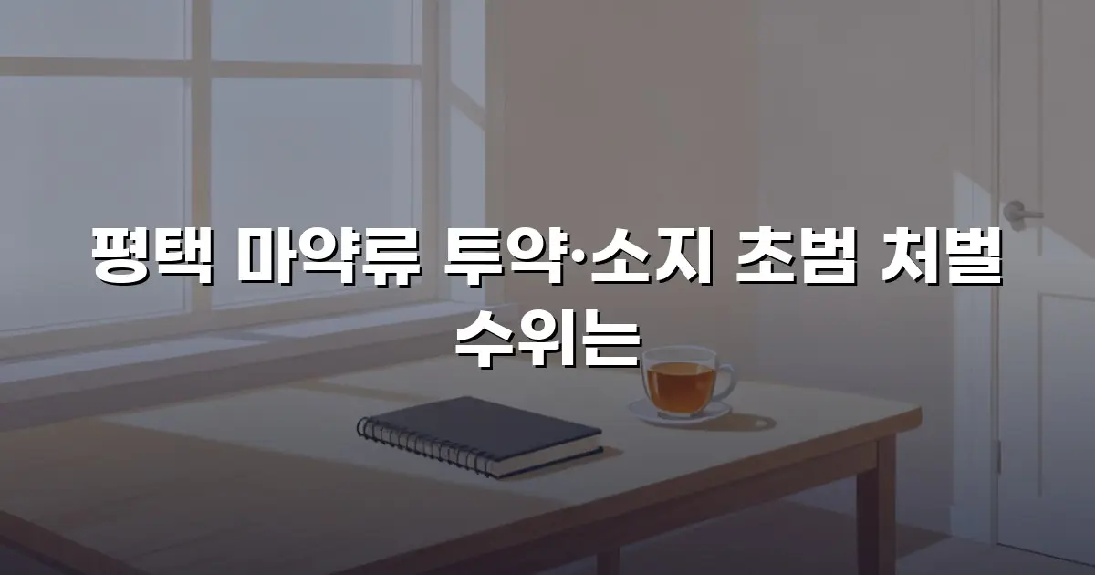 평택 마약류 투약·소지 초범 처벌 수위는