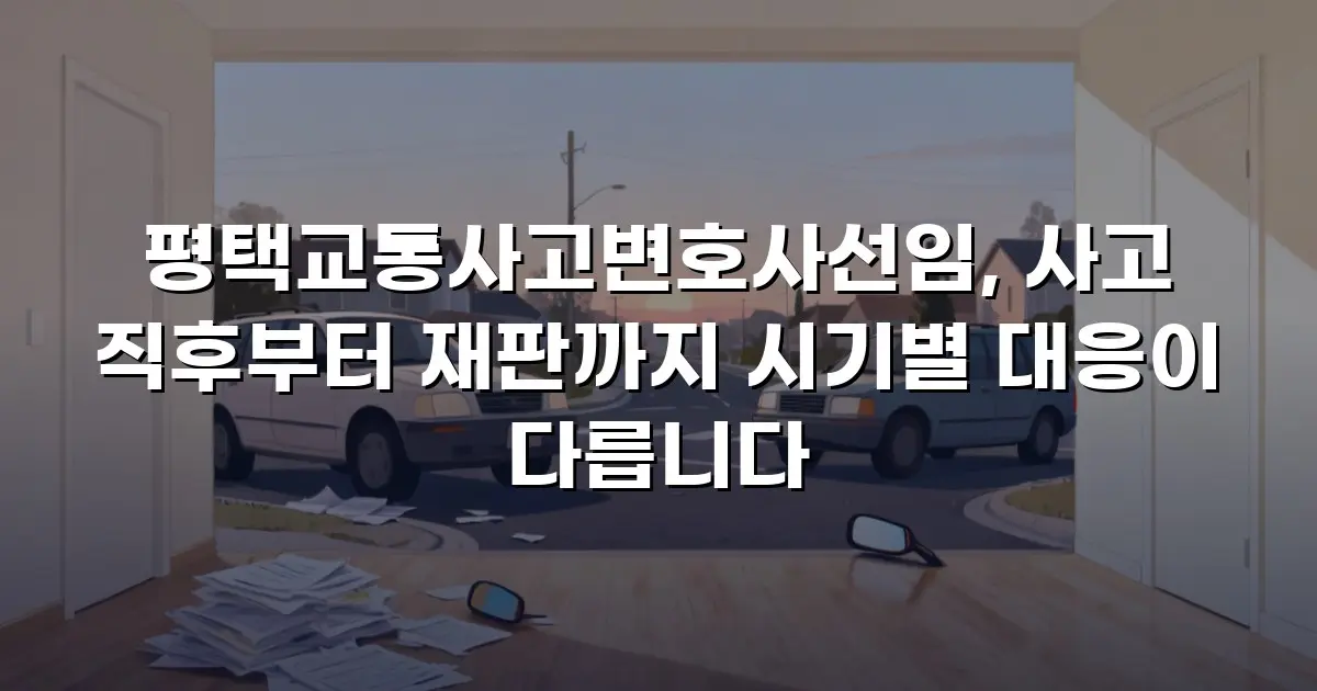 평택교통사고변호사선임, 사고 직후부터 재판까지 시기별 대응이 다릅니다