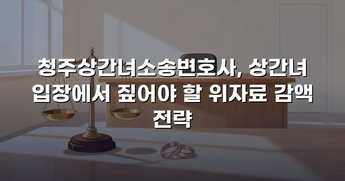 청주상간녀소송변호사, 상간녀 입장에서 짚어야 할 위자료 감액 전략