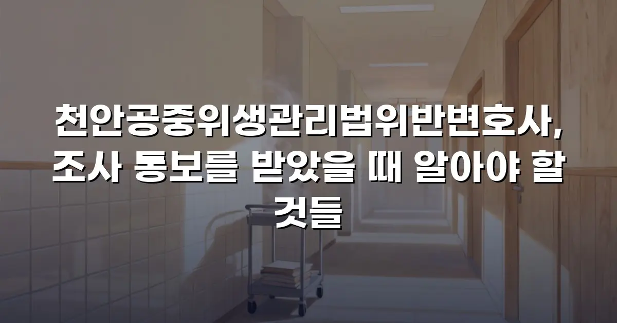 천안공중위생관리법위반변호사, 조사 통보를 받았을 때 알아야 할 것들