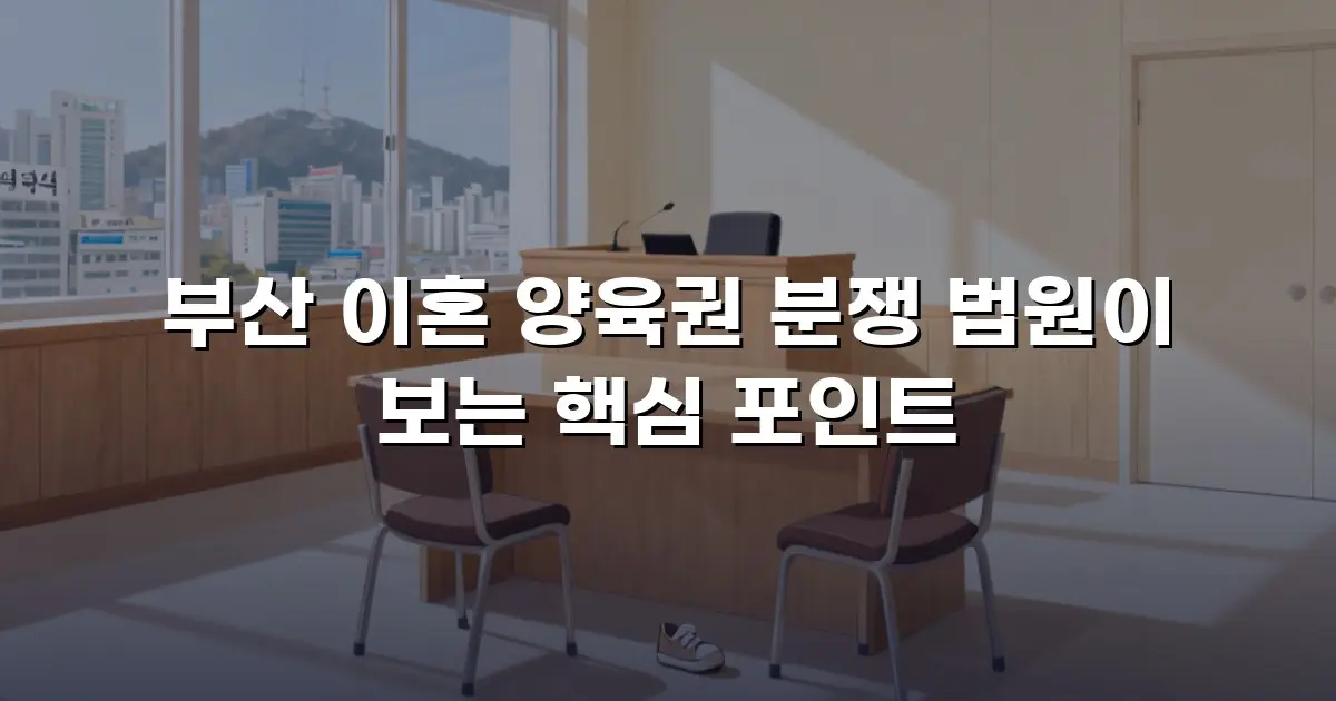 부산 이혼 양육권 분쟁 법원이 보는 핵심 포인트