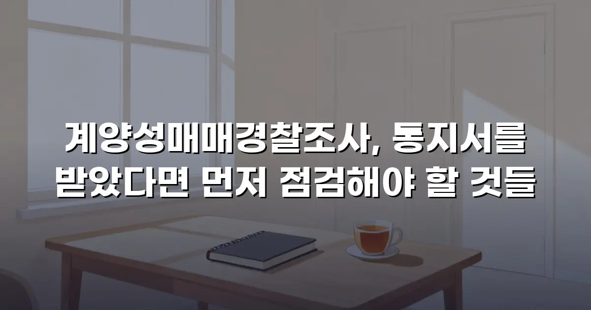 계양성매매경찰조사, 통지서를 받았다면 먼저 점검해야 할 것들