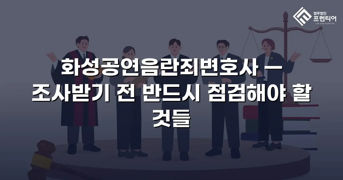 화성공연음란죄변호사 — 조사받기 전 반드시 점검해야 할 것들