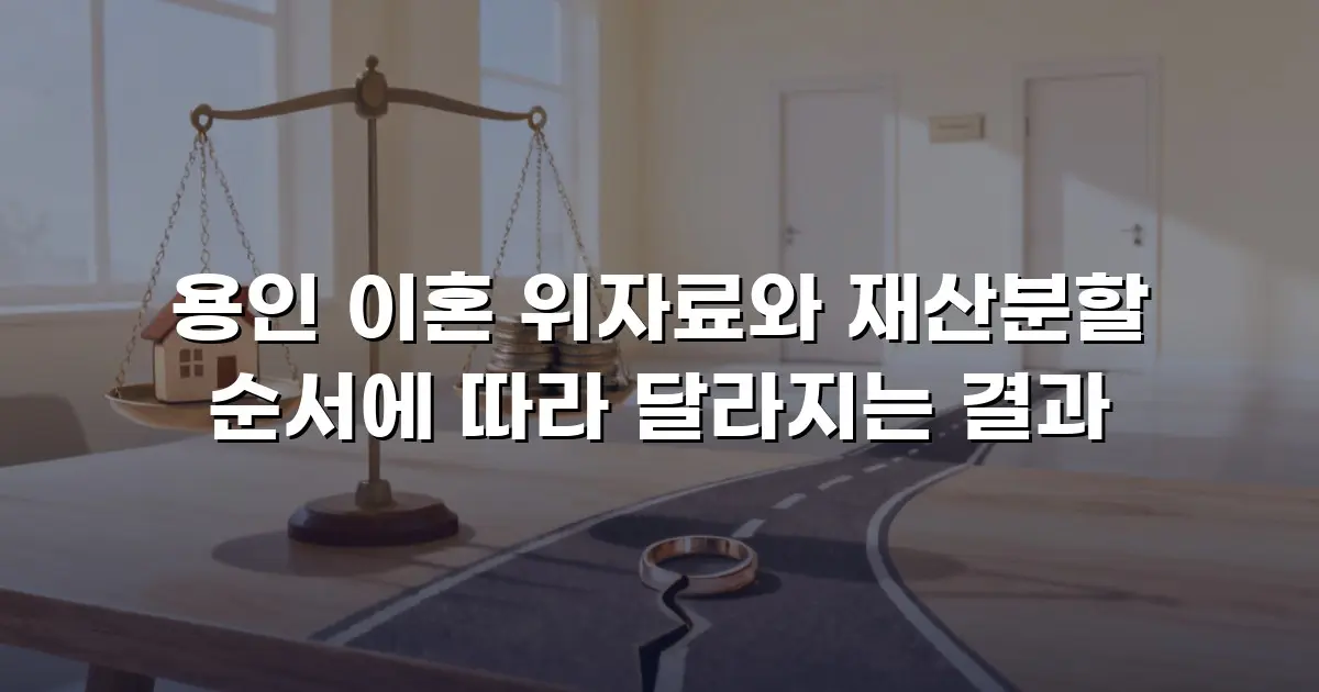 용인 이혼 위자료와 재산분할 순서에 따라 달라지는 결과