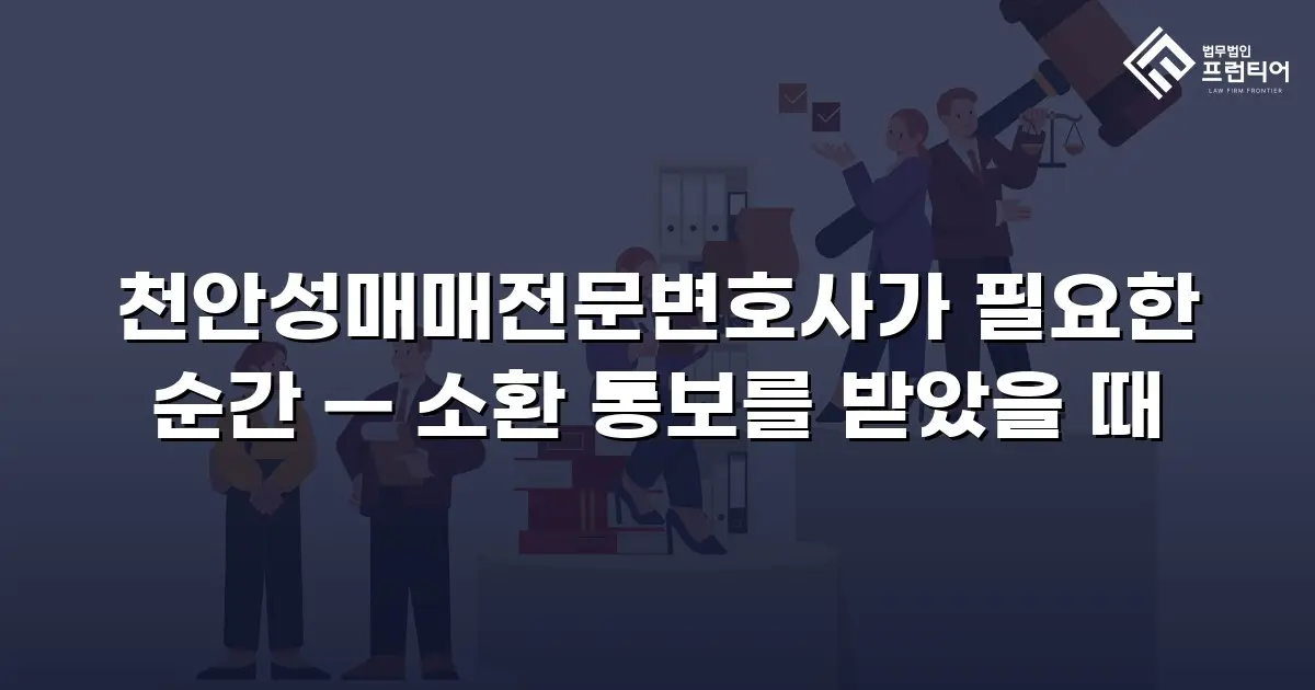 천안성매매전문변호사가 필요한 순간 — 소환 통보를 받았을 때