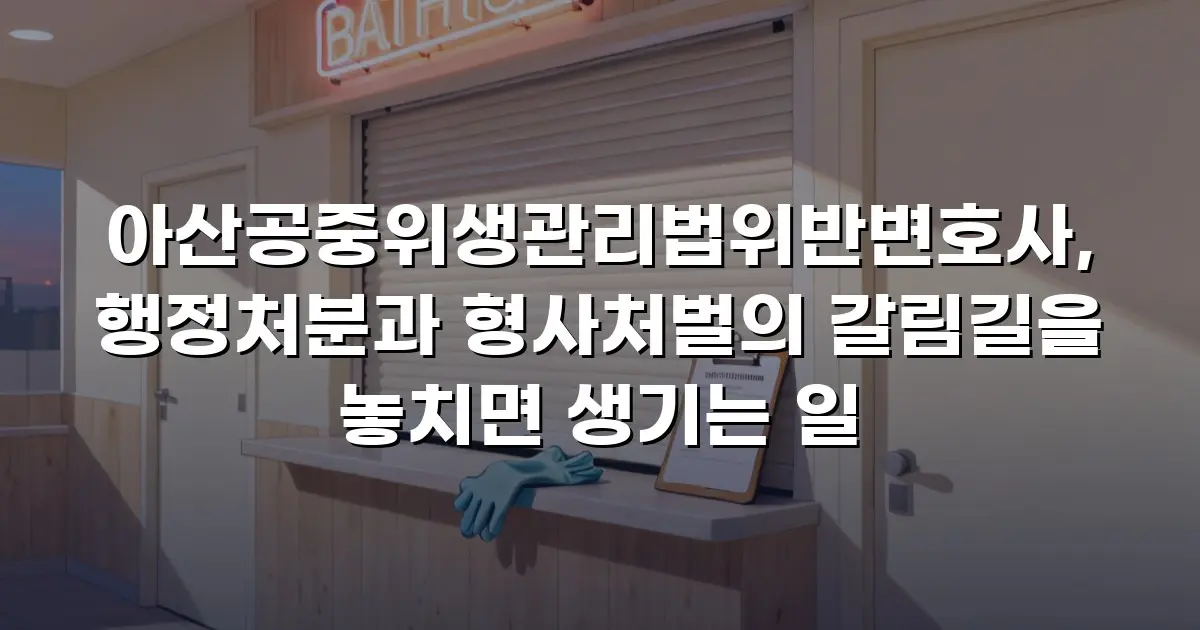 아산공중위생관리법위반변호사, 행정처분과 형사처벌의 갈림길을 놓치면 생기는 일