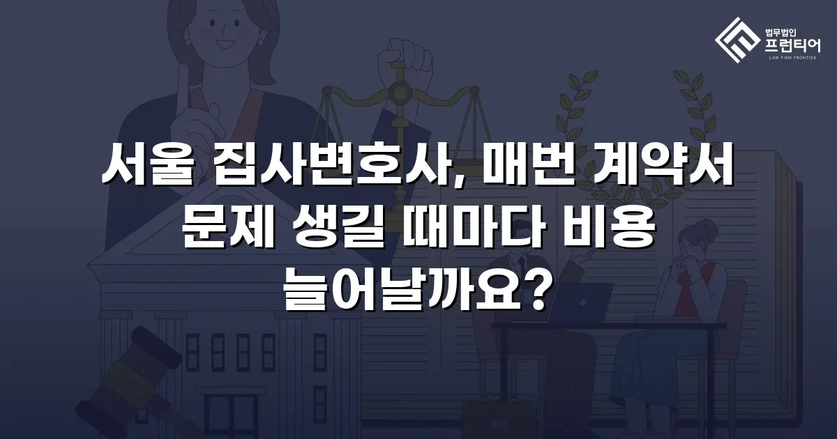 서울 집사변호사, 매번 계약서 문제 생길 때마다 비용 늘어날까요?