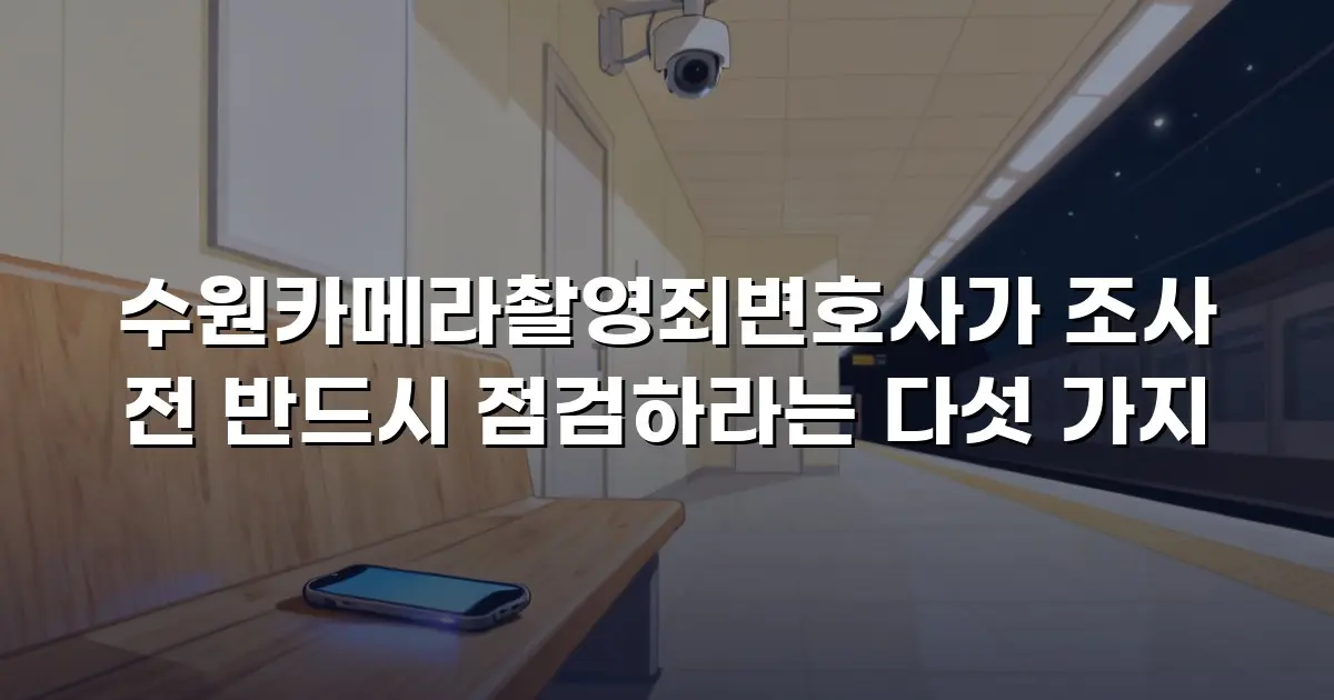 수원카메라촬영죄변호사가 조사 전 반드시 점검하라는 다섯 가지