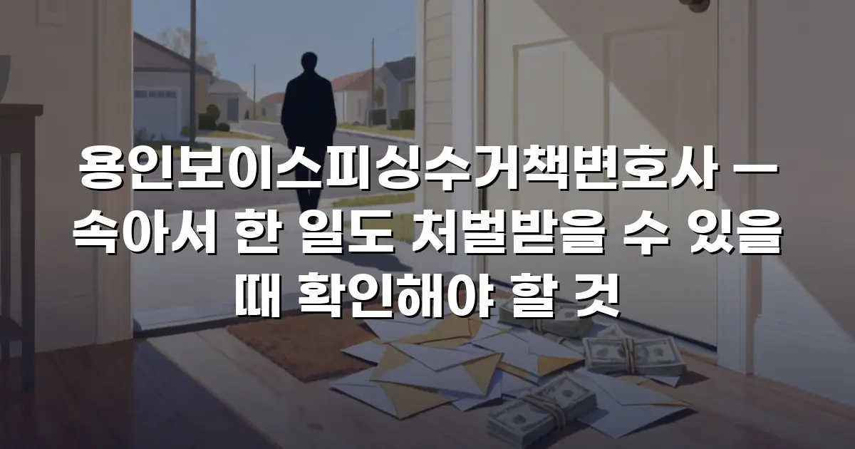 용인보이스피싱수거책변호사 — 속아서 한 일도 처벌받을 수 있을 때 확인해야 할 것