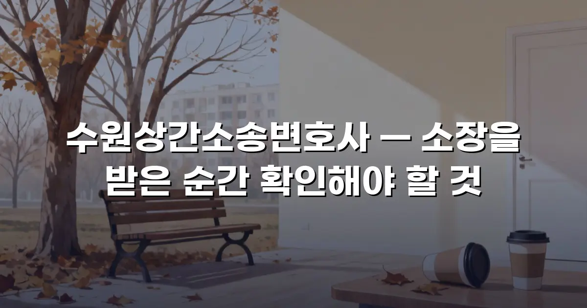 수원상간소송변호사 — 소장을 받은 순간 확인해야 할 것